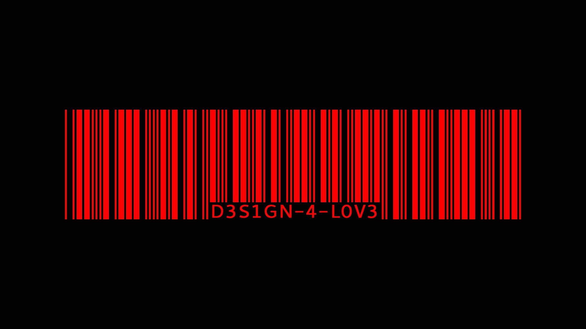 A red and black barcode with a unique pattern. Wallpaper