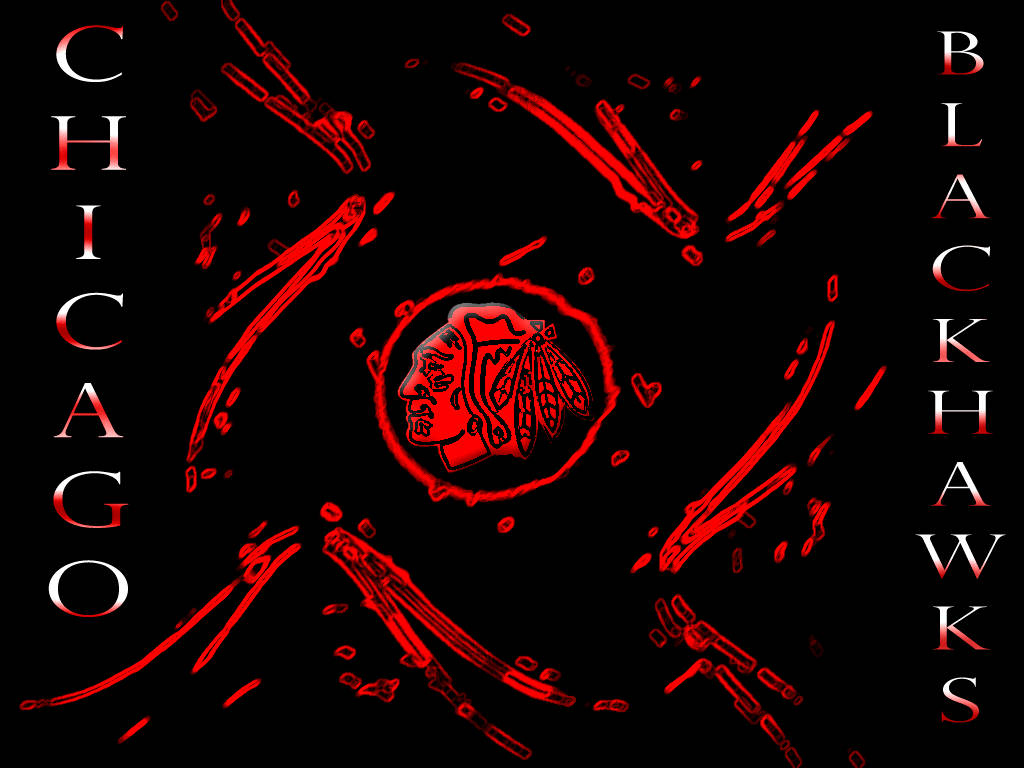 Red And Black Chicago Blackhawks Logo Wallpaper