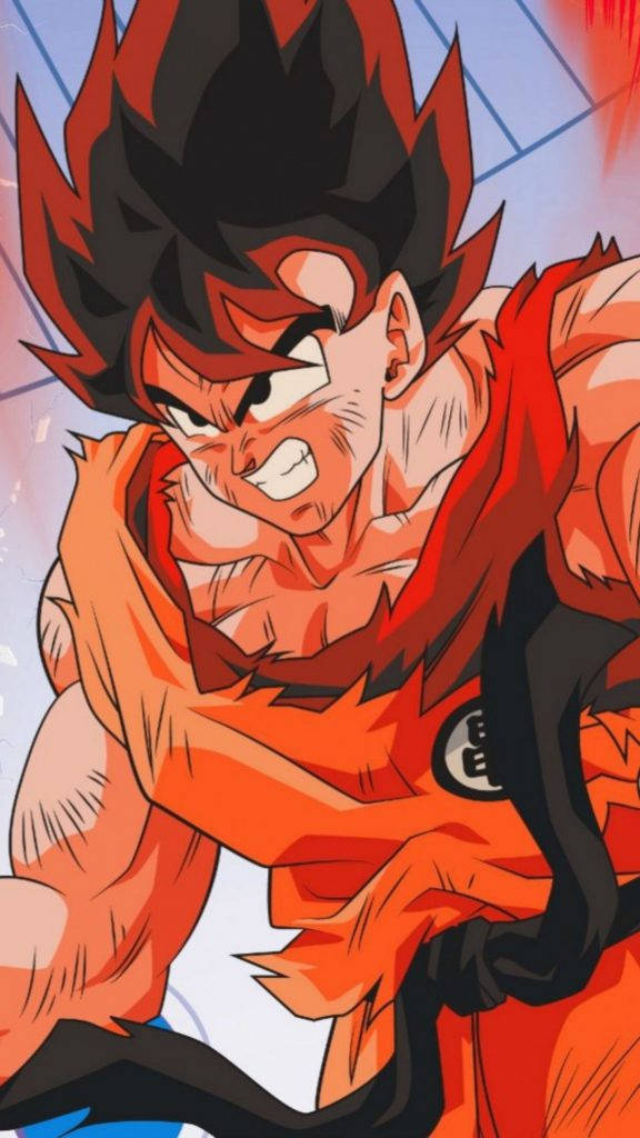 Red And Black Hair Super Saiyan Son Goku Iphone Wallpaper