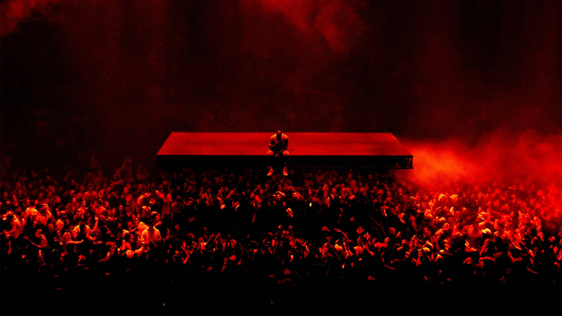 Rød og sort Kanye West Saint Pablo Tour Tapet Wallpaper
