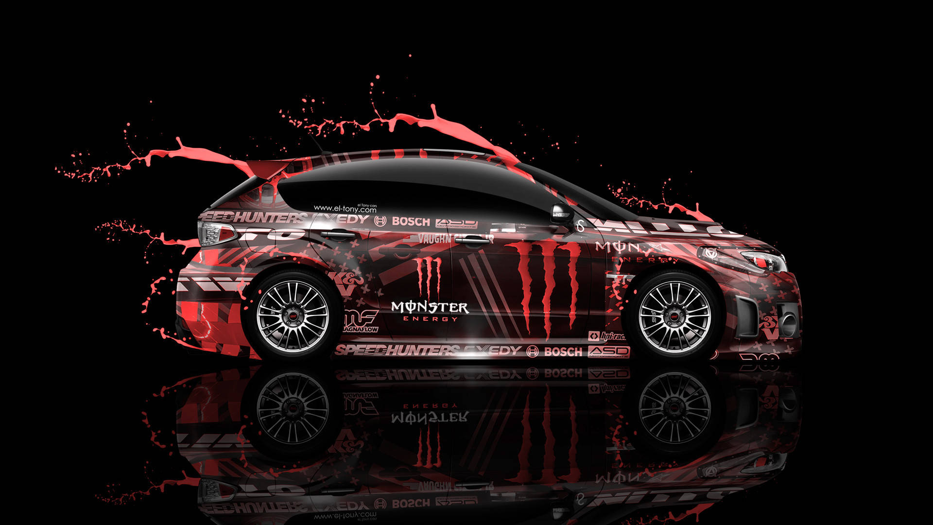 Red And Black Monster Energy Car Wallpaper