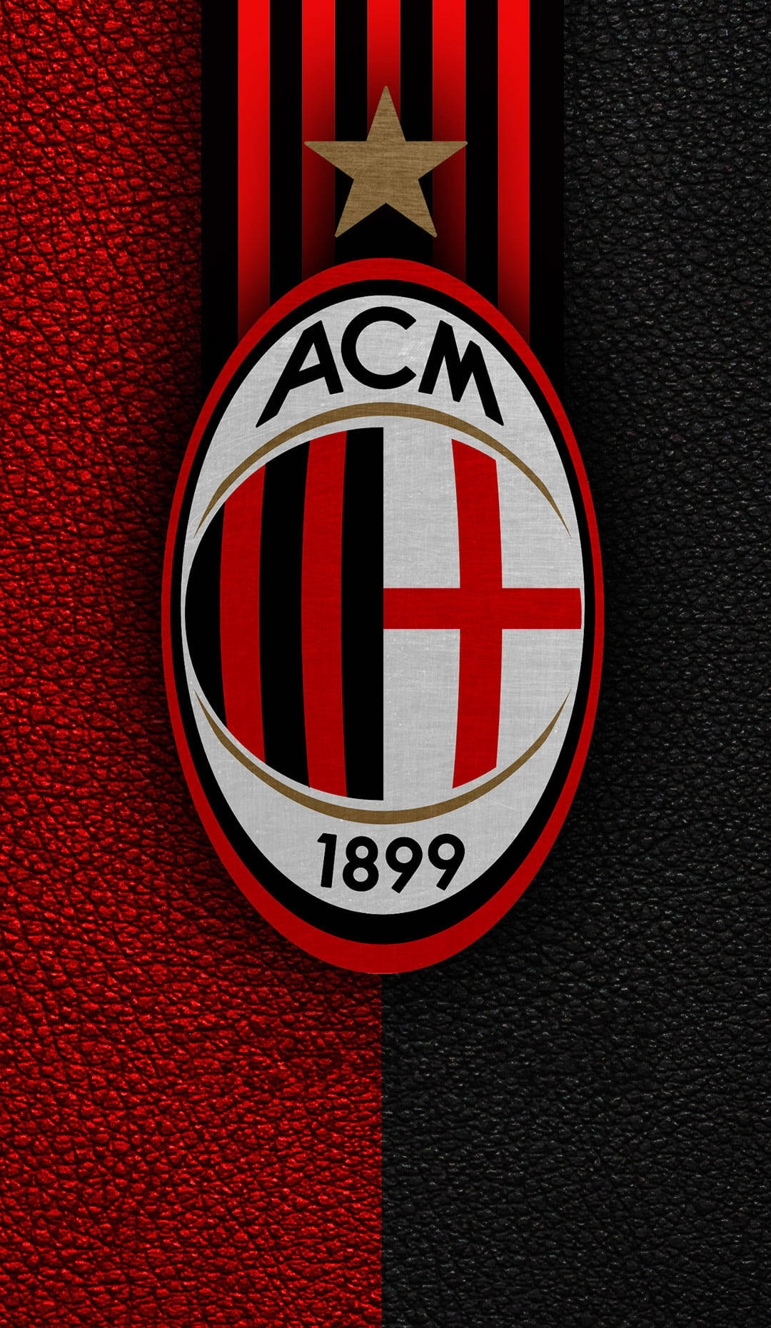 Red And Black Textured Ac Milan