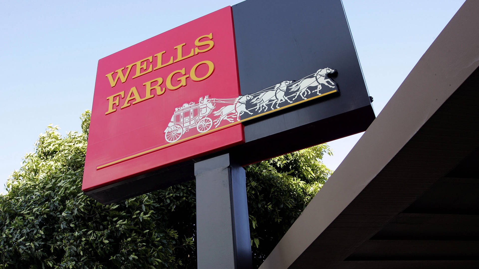 Red And Black Wells Fargo Sign Wallpaper