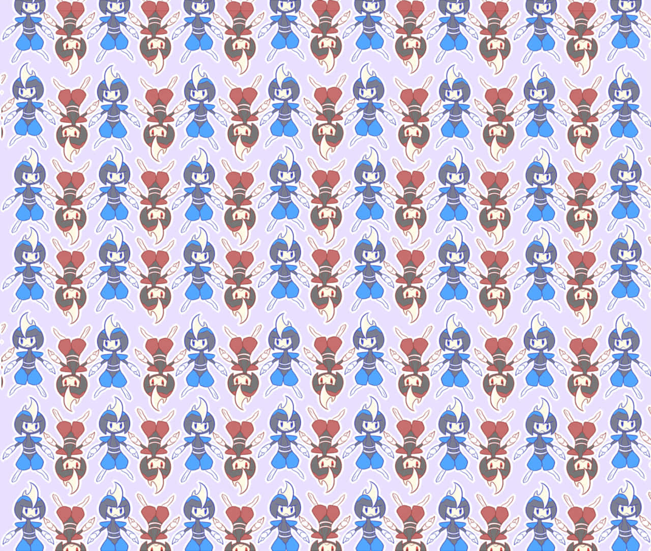 Red And Blue Bisharp Pattern Wallpaper