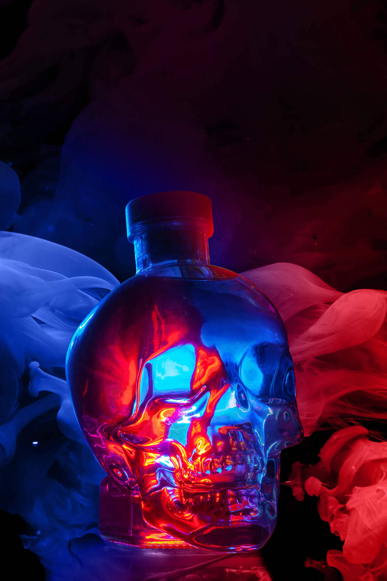 Red And Blue Crystal Head Vodka Picture