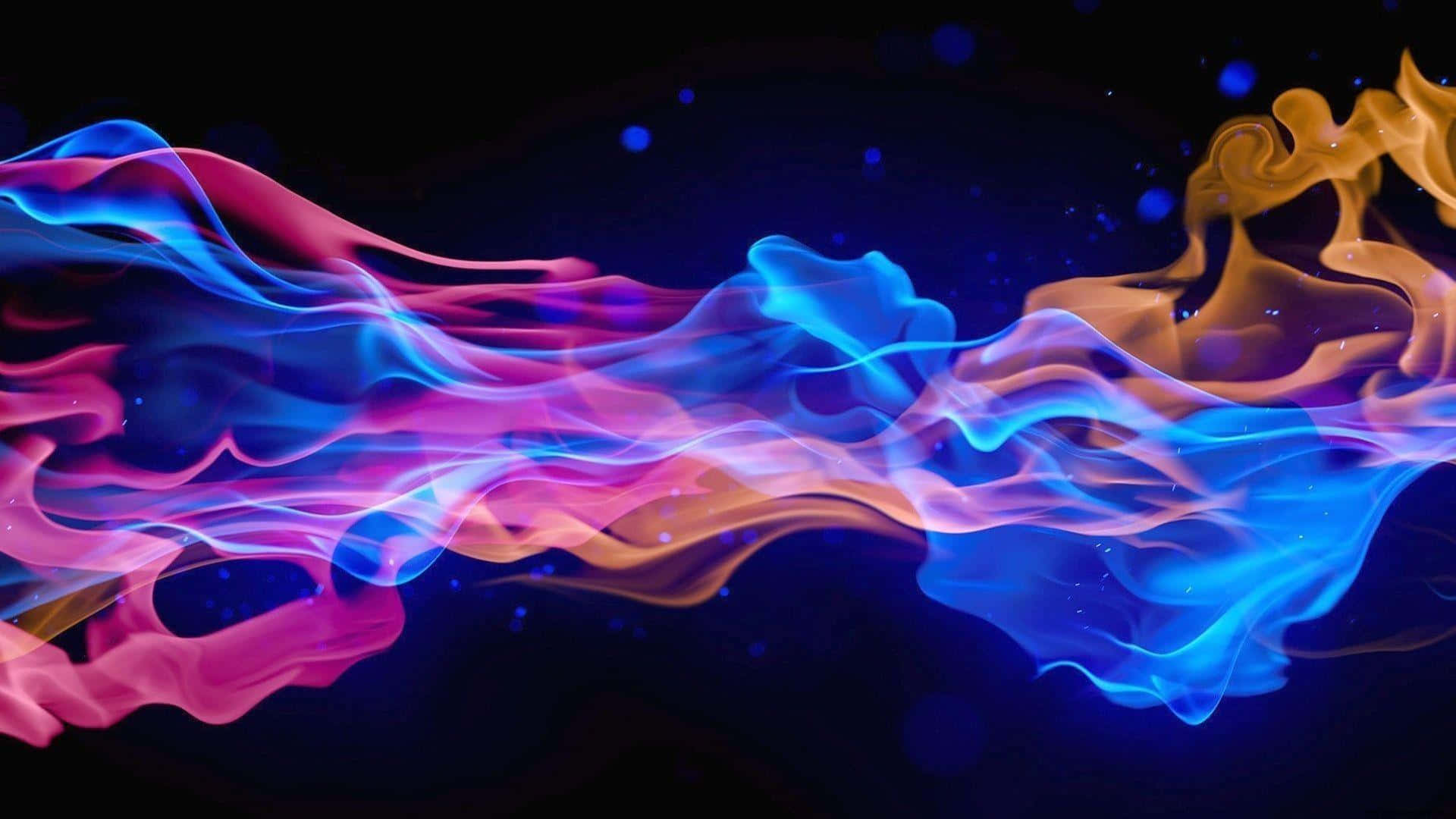 Blazing Colors of Red and Blue Fire Wallpaper