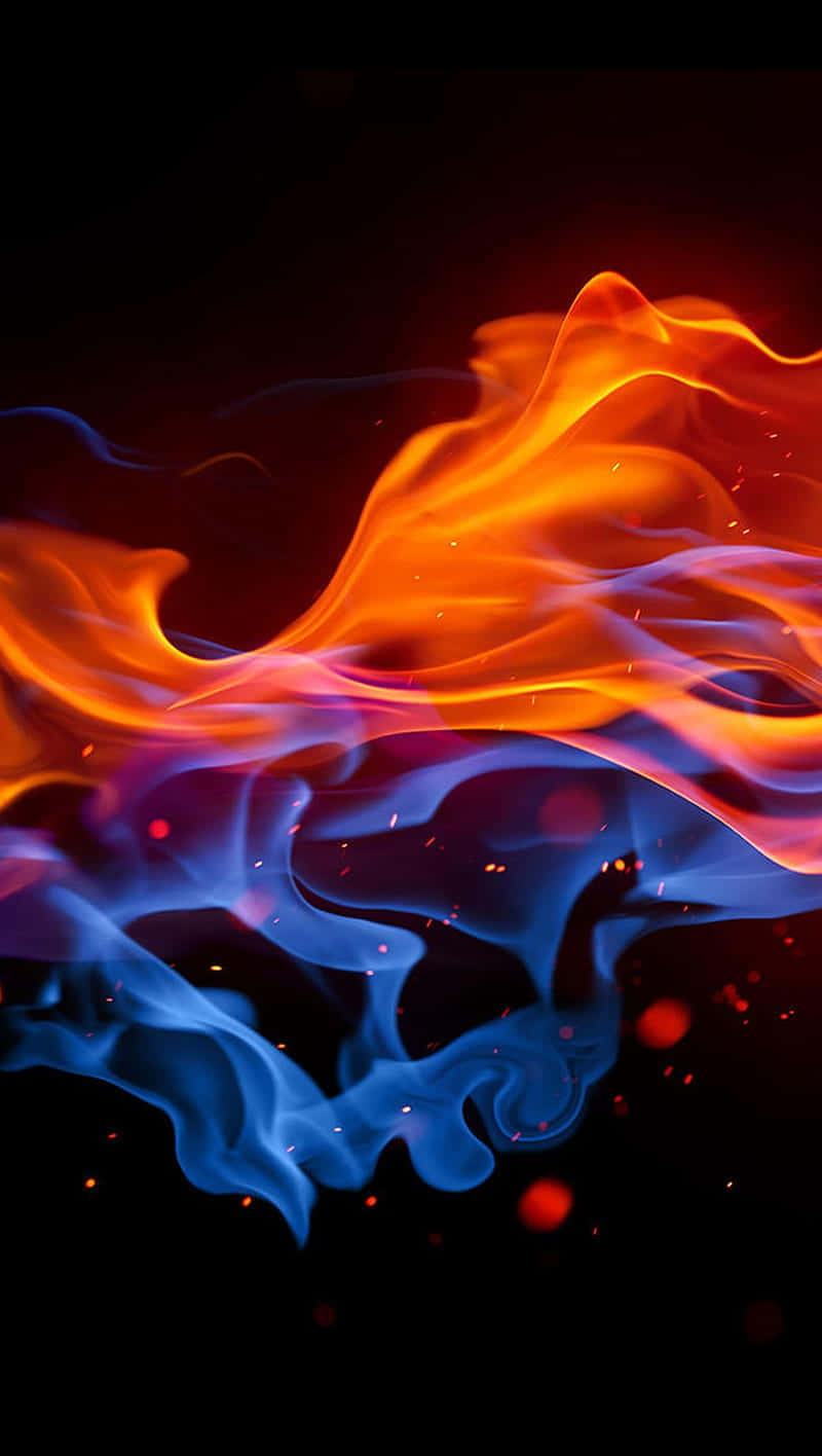 "Dancing Flames of Red and Blue" Wallpaper