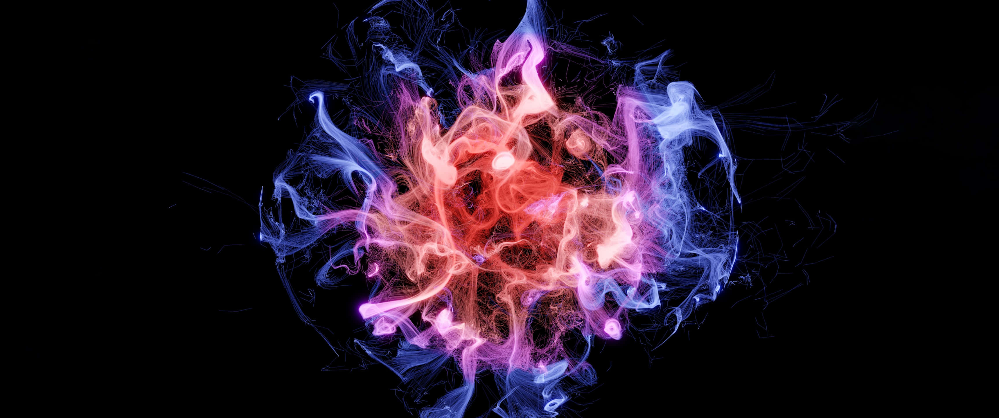 Burning Red and Blue Flames Wallpaper