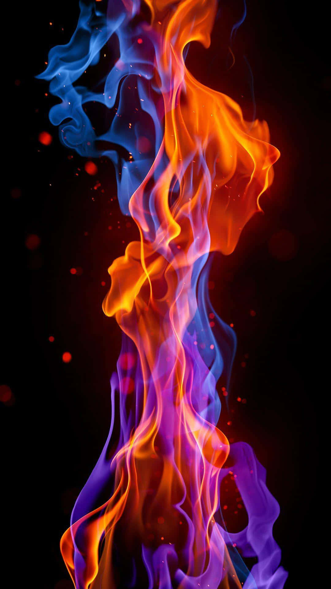 "The Mysterious, Powerful Color of Red and Blue Fire" Wallpaper