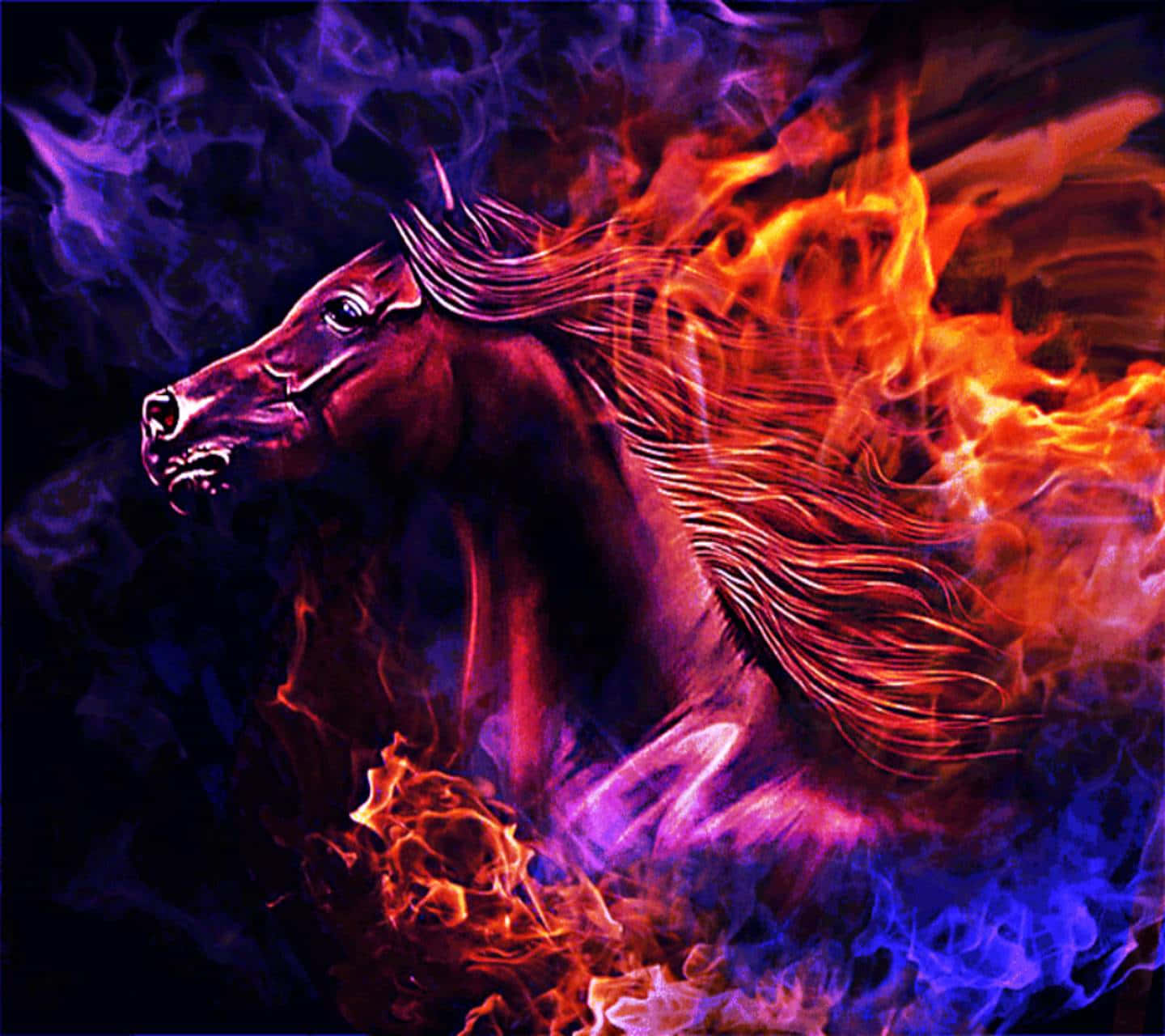 Vibrant Flames of Red and Blue Wallpaper