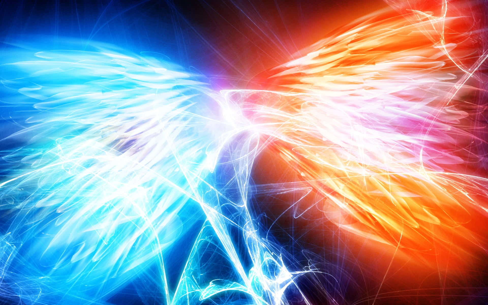 Brightly Burning Red and Blue Fire Wallpaper