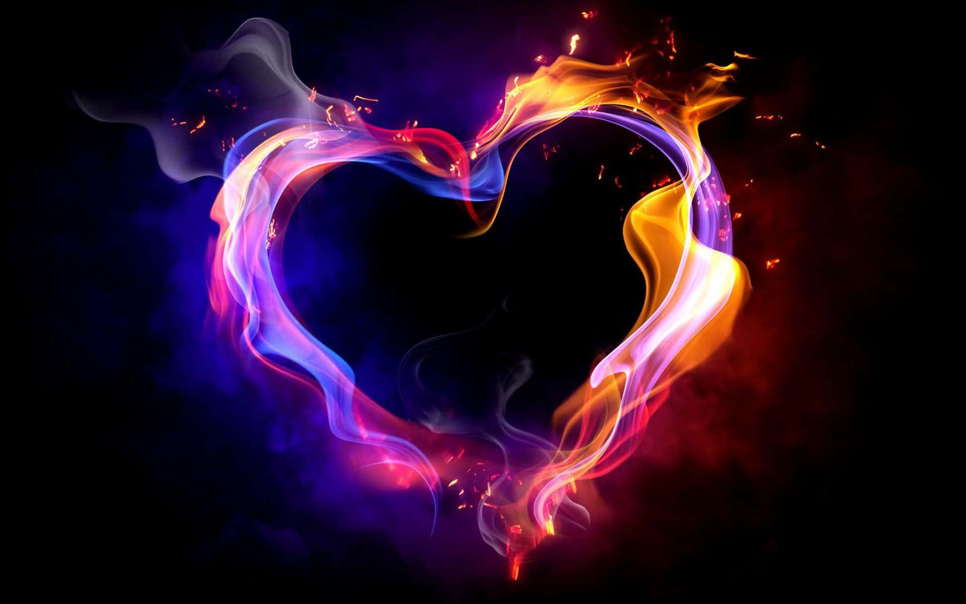 blue fire heart wallpaper