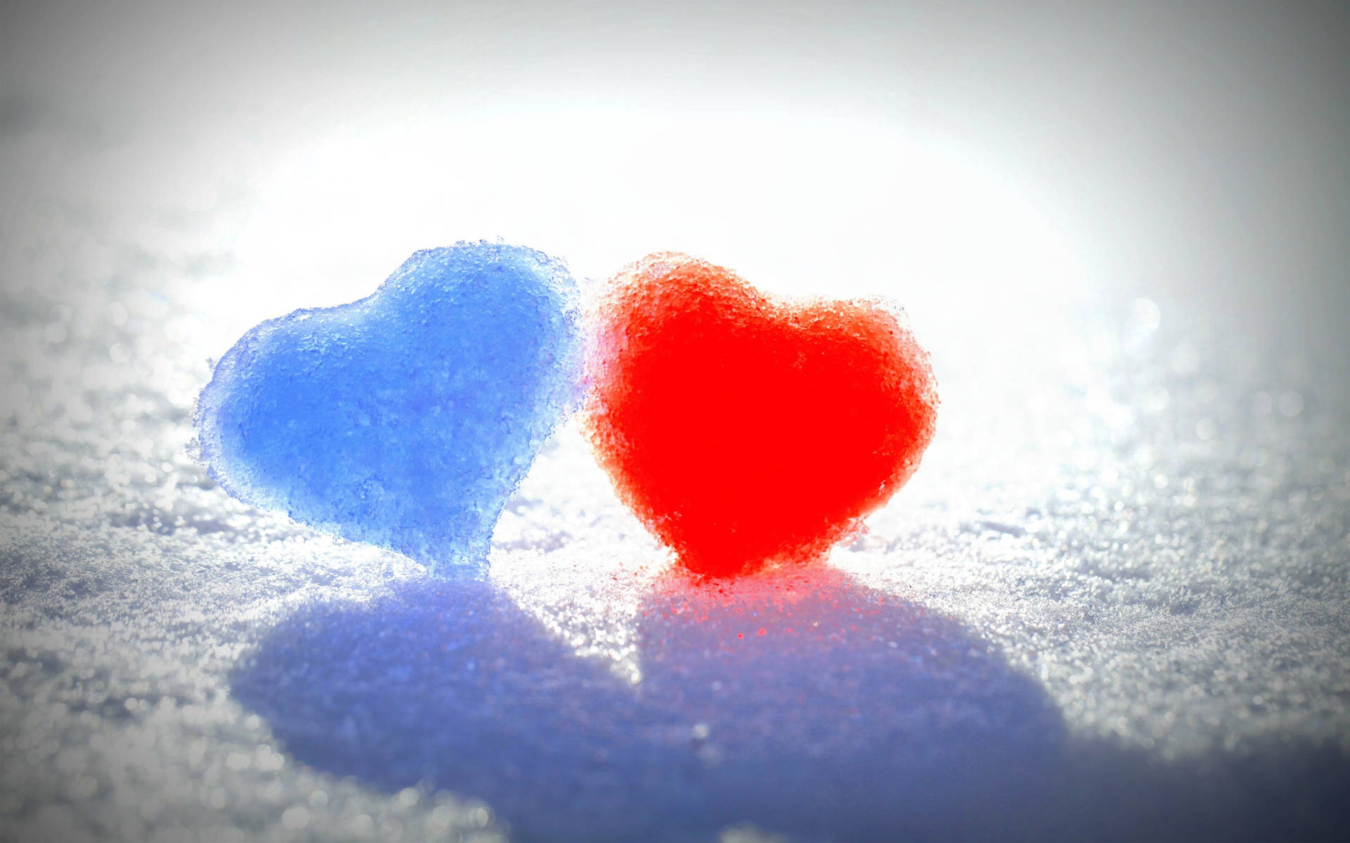 Red And Blue Heart Ice Wallpaper