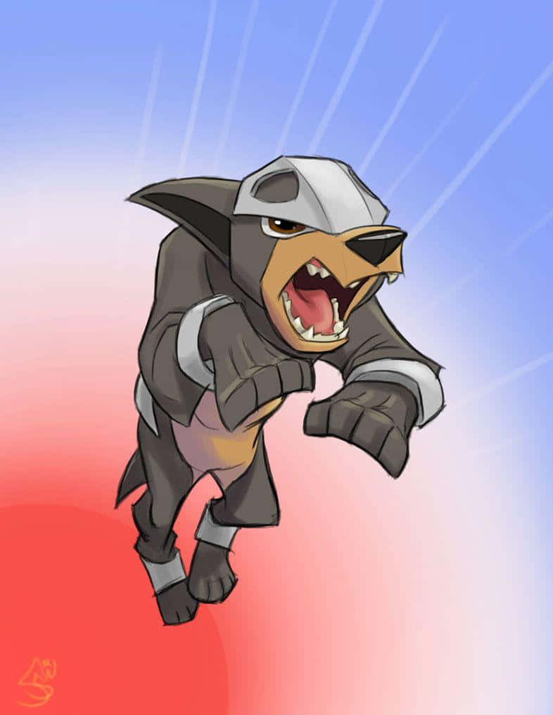 Red And Blue Houndour Phone Wallpaper