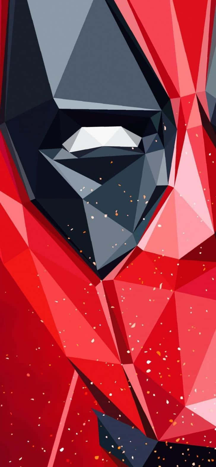 Deadpool ansigt i et geometrisk mønster Wallpaper
