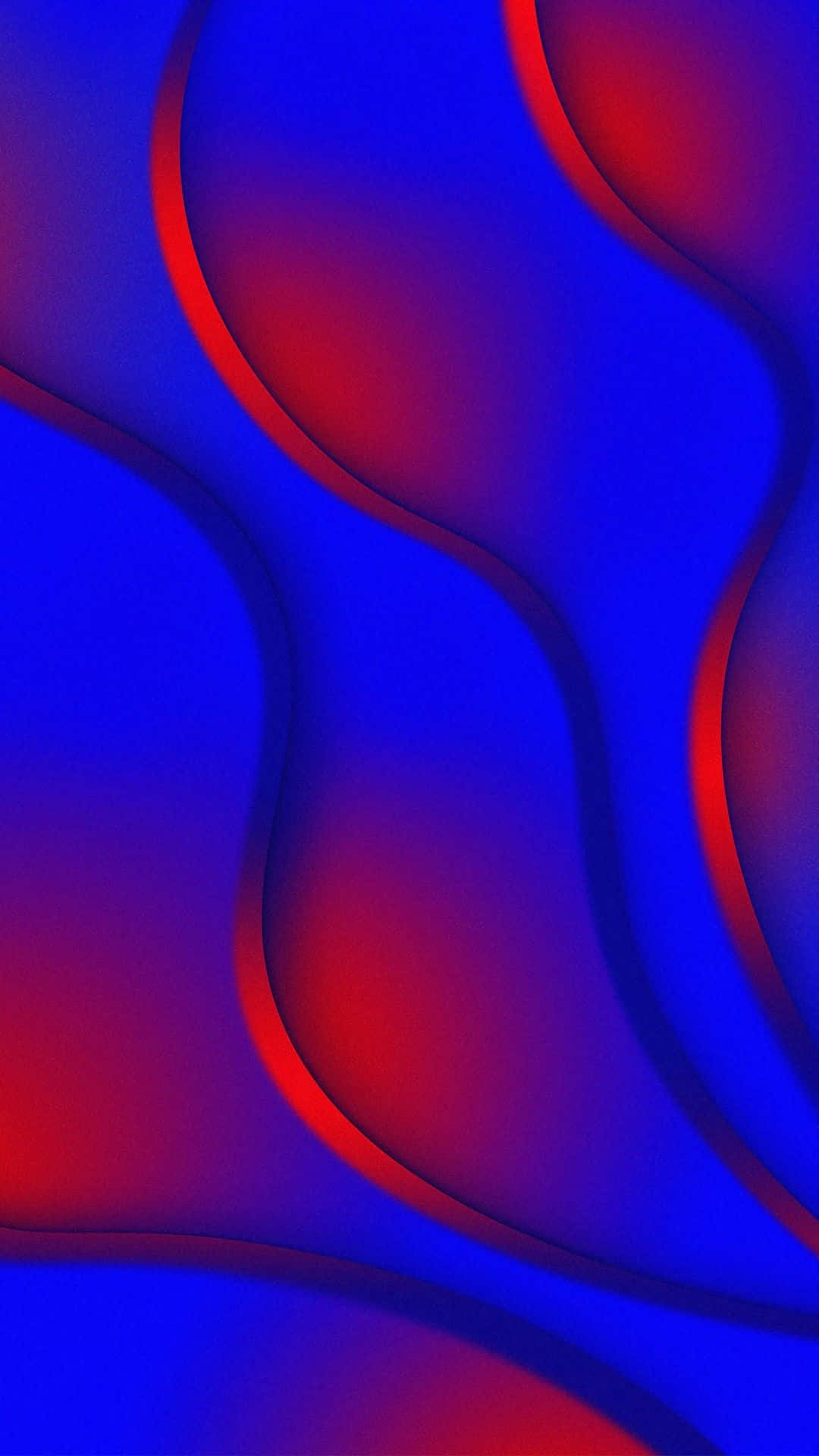 Einblaues Und Rotes Abstraktes Hintergrundbild Mit Wellenlinien. Wallpaper