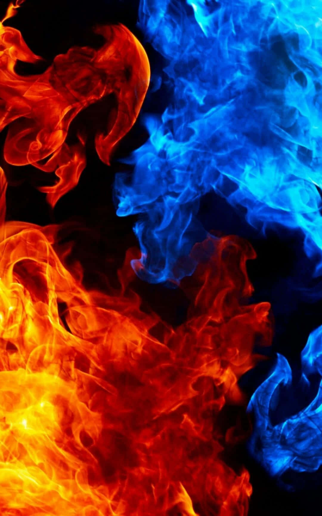 Red And Blue Flames Iphone Wallpaper