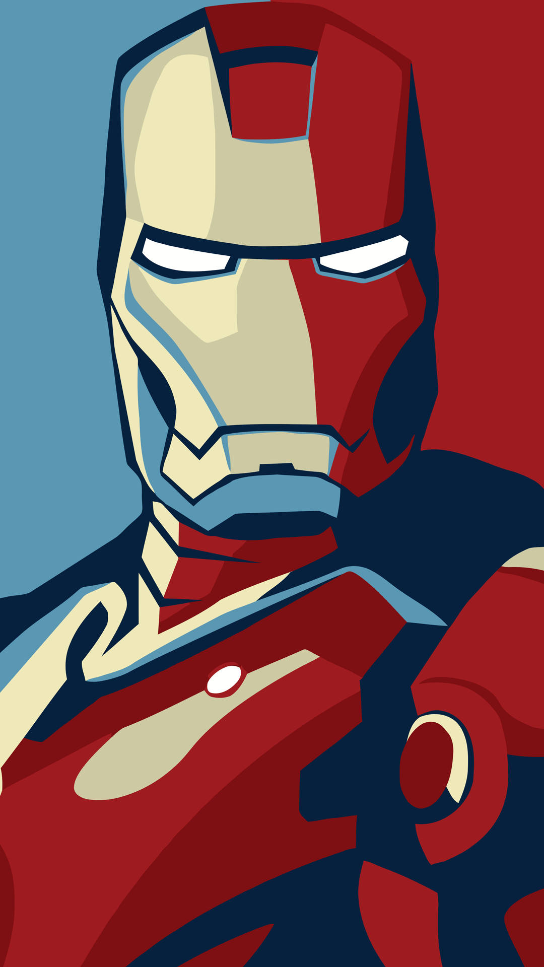 Rød og Blå Iron Man Android Wallpaper Wallpaper