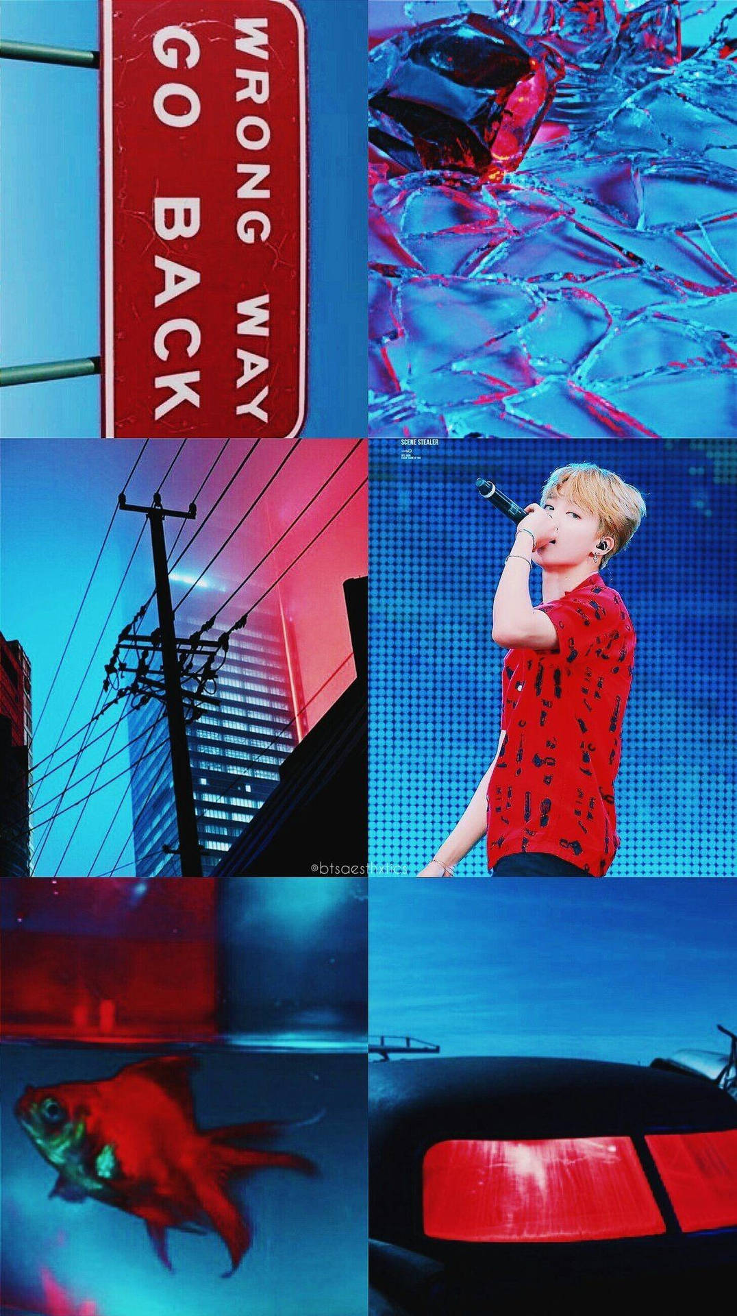 Red And Blue Jimin Aesthetic Wallpaper