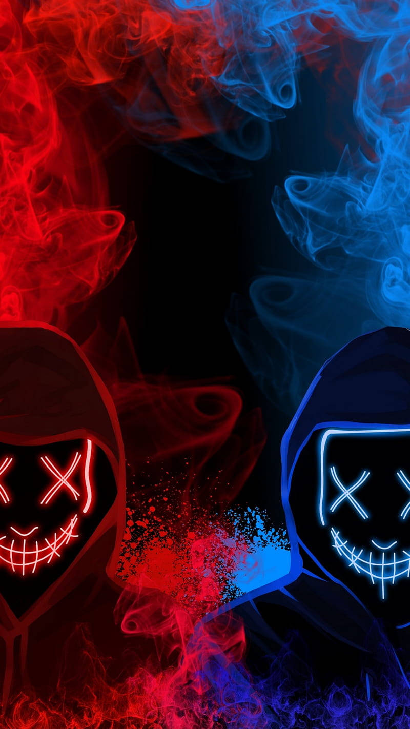 Red And Blue Masks Wallpaper