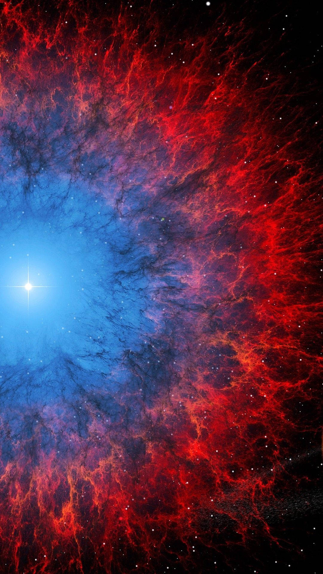 Red And Blue Nebula Space Phone Wallpaper