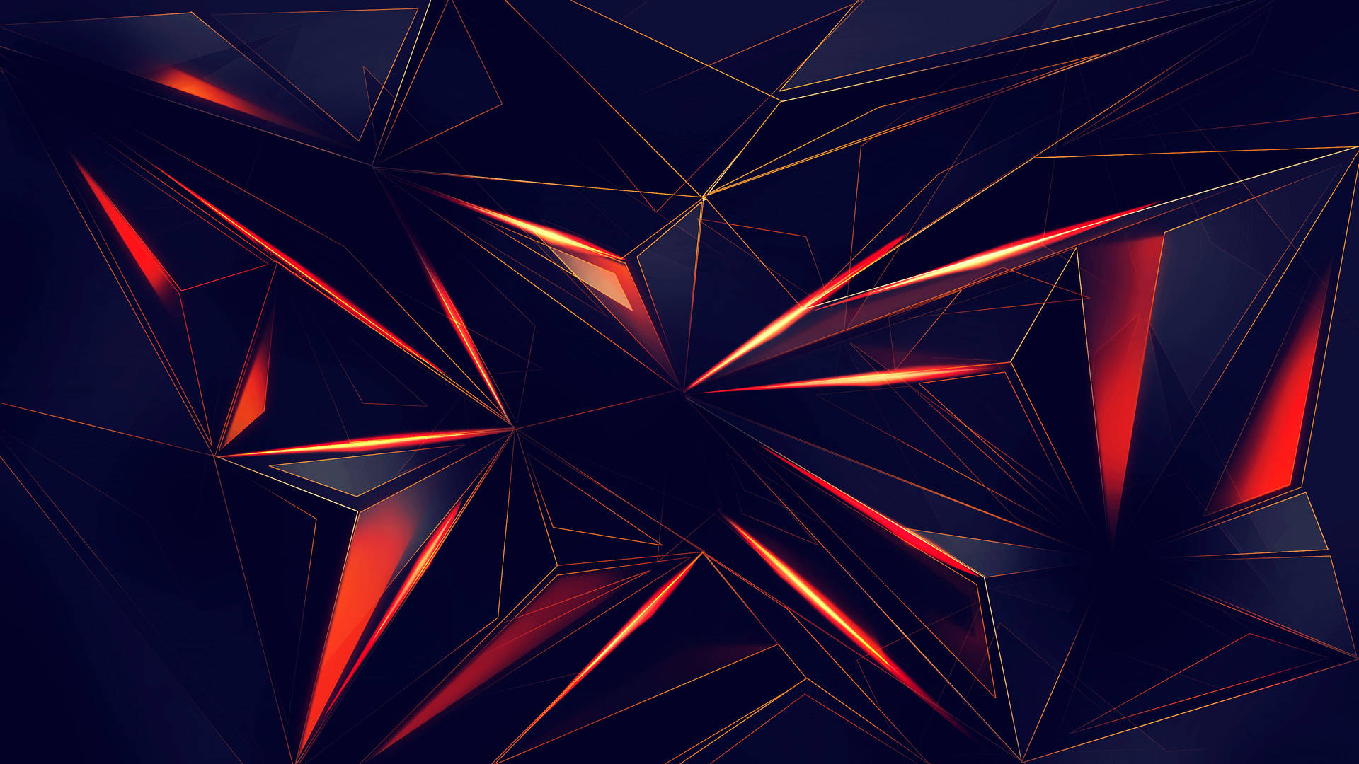 Red And Blue Platonic Solid Abstract Wallpaper