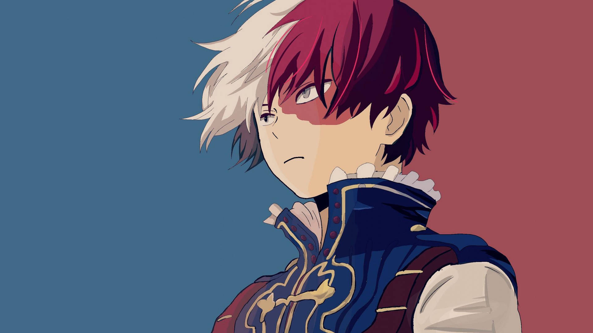 Red And Blue Prince Todoroki Aesthetic Wallpaper