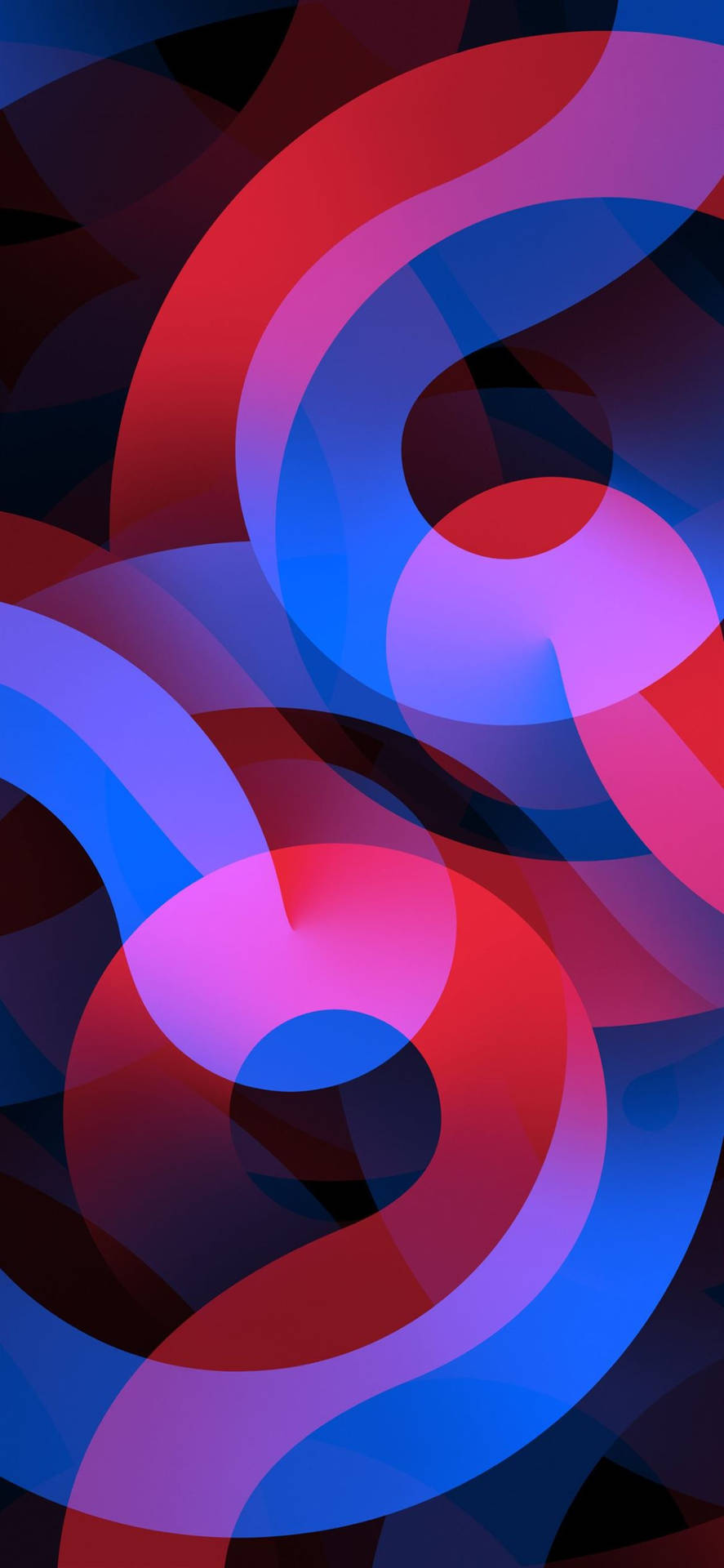 Red And Blue Squiggles iPhone 12 Wallpaper