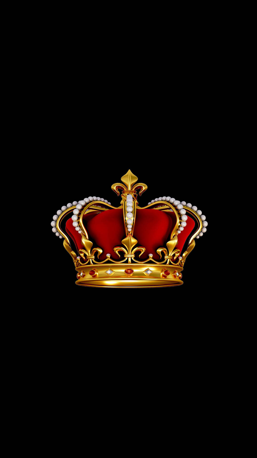 Red And Gold Crown 2K Amoled Wallpaper