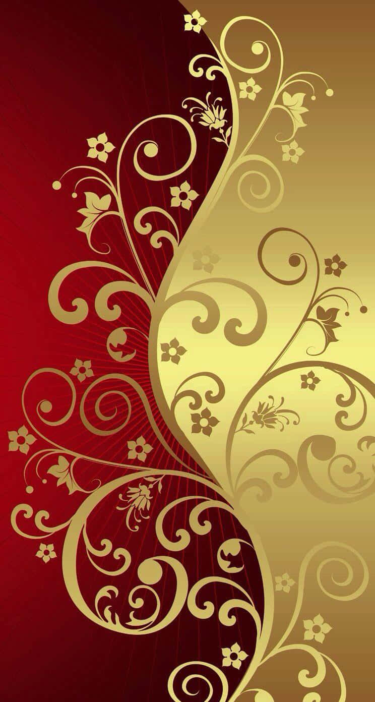 Rød og guld glitter - et symbol på luksus Wallpaper