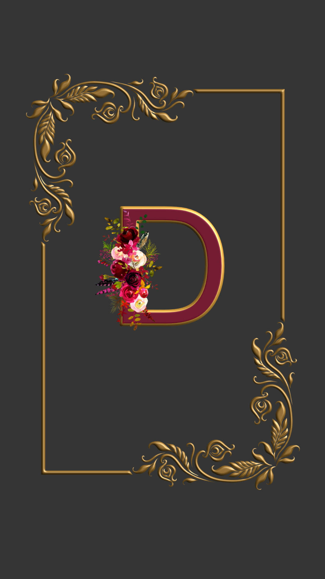 Red And Gray Letter D Wallpaper
