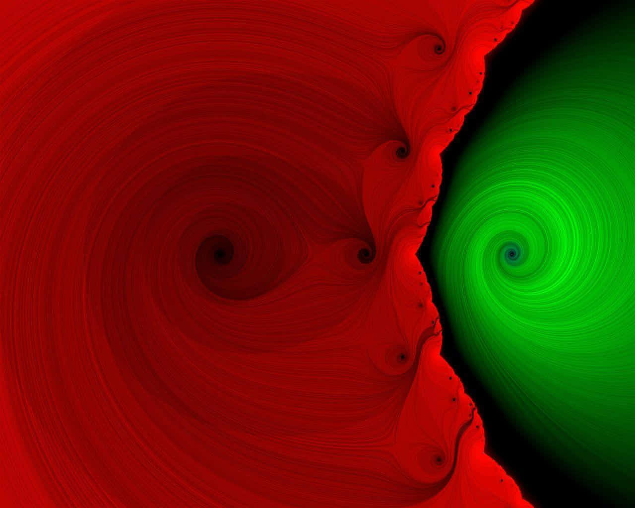 Swirling Red And Green Background