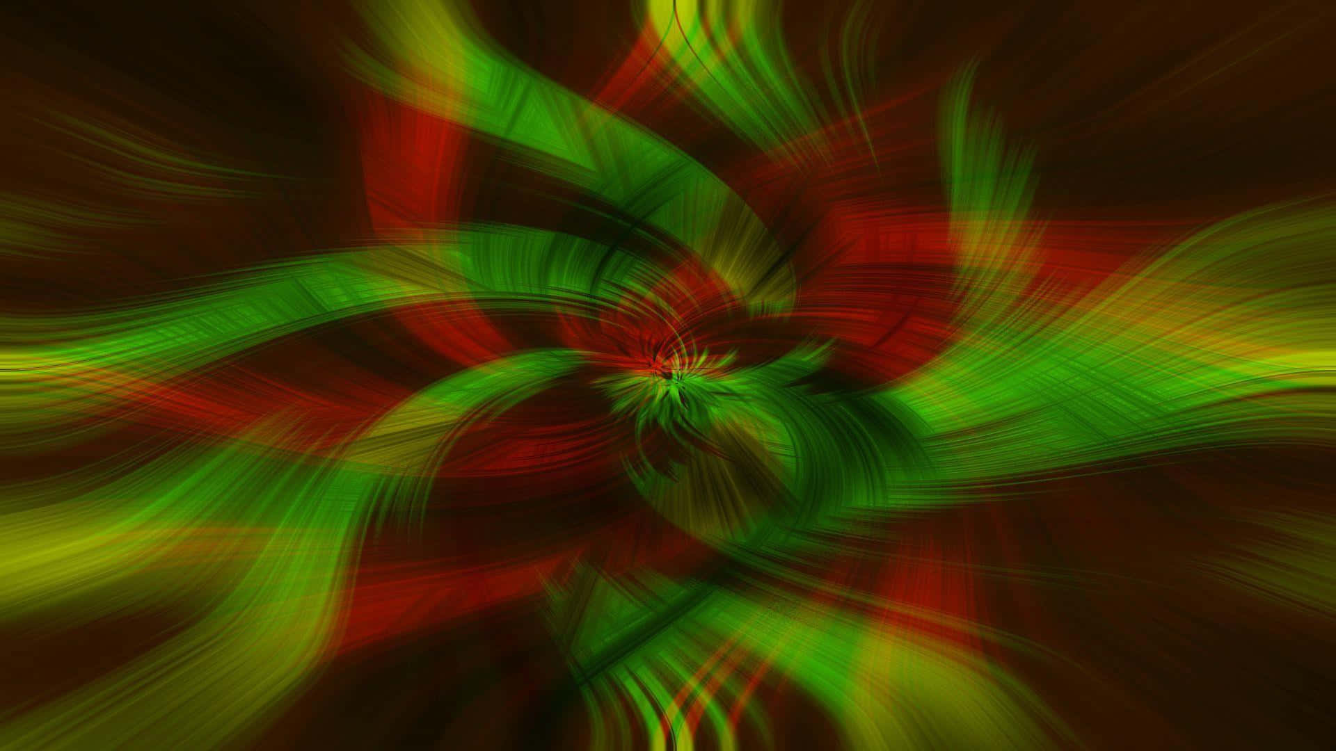 Einlebhaftes Rotes Und Grünes Abstraktes Bild Mit Geometrischem Design.