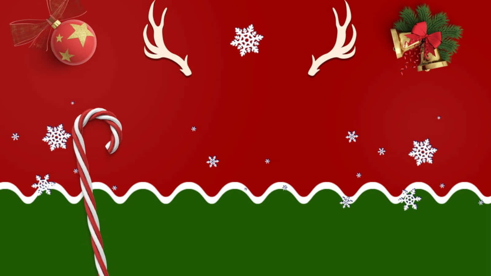 Weihnachtsdekorationenin Satten Rot- Und Grüntönen Wallpaper