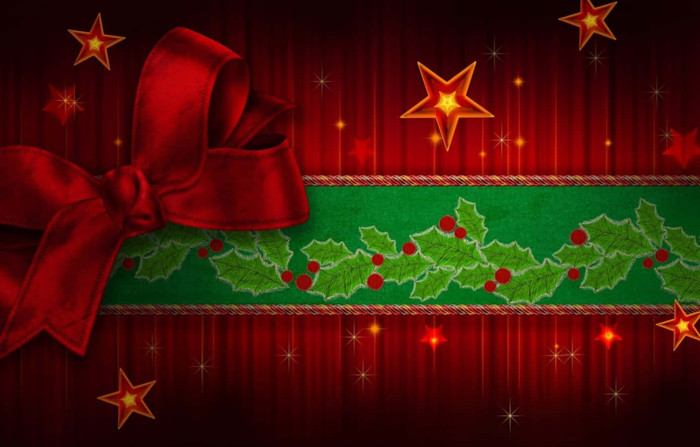 Feiereweihnachten In Rot Und Grün Wallpaper