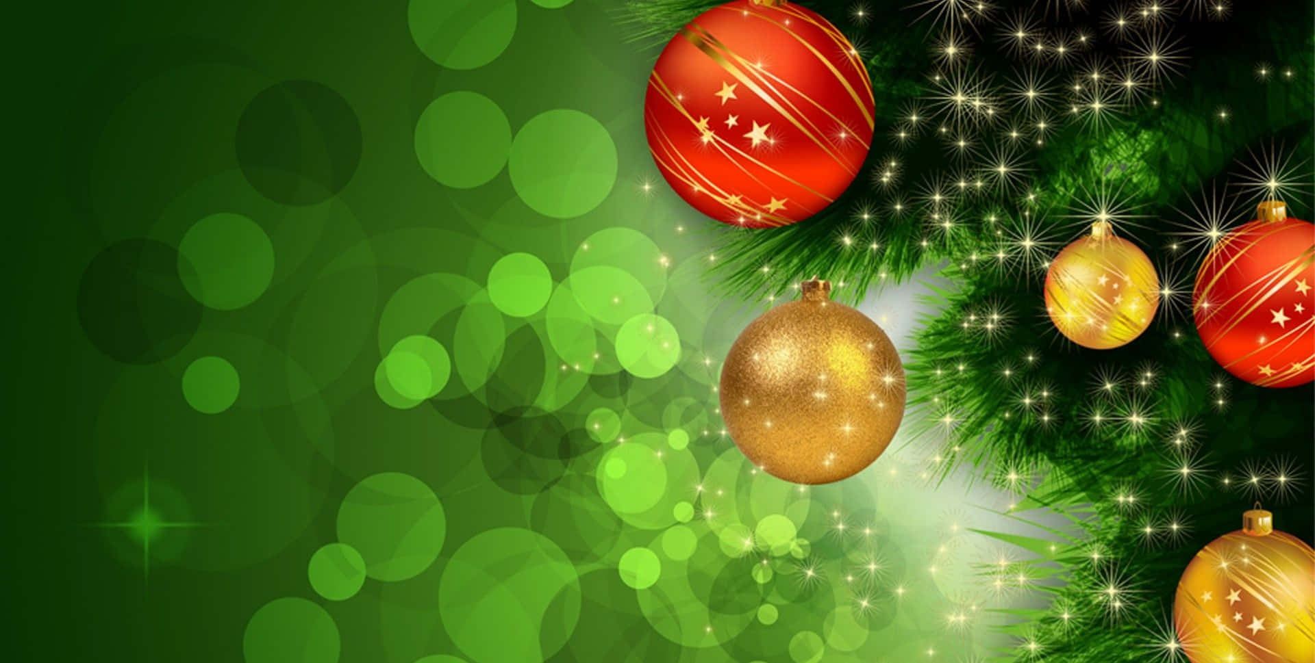 Red And Green Christmas Decoration Wallpaper