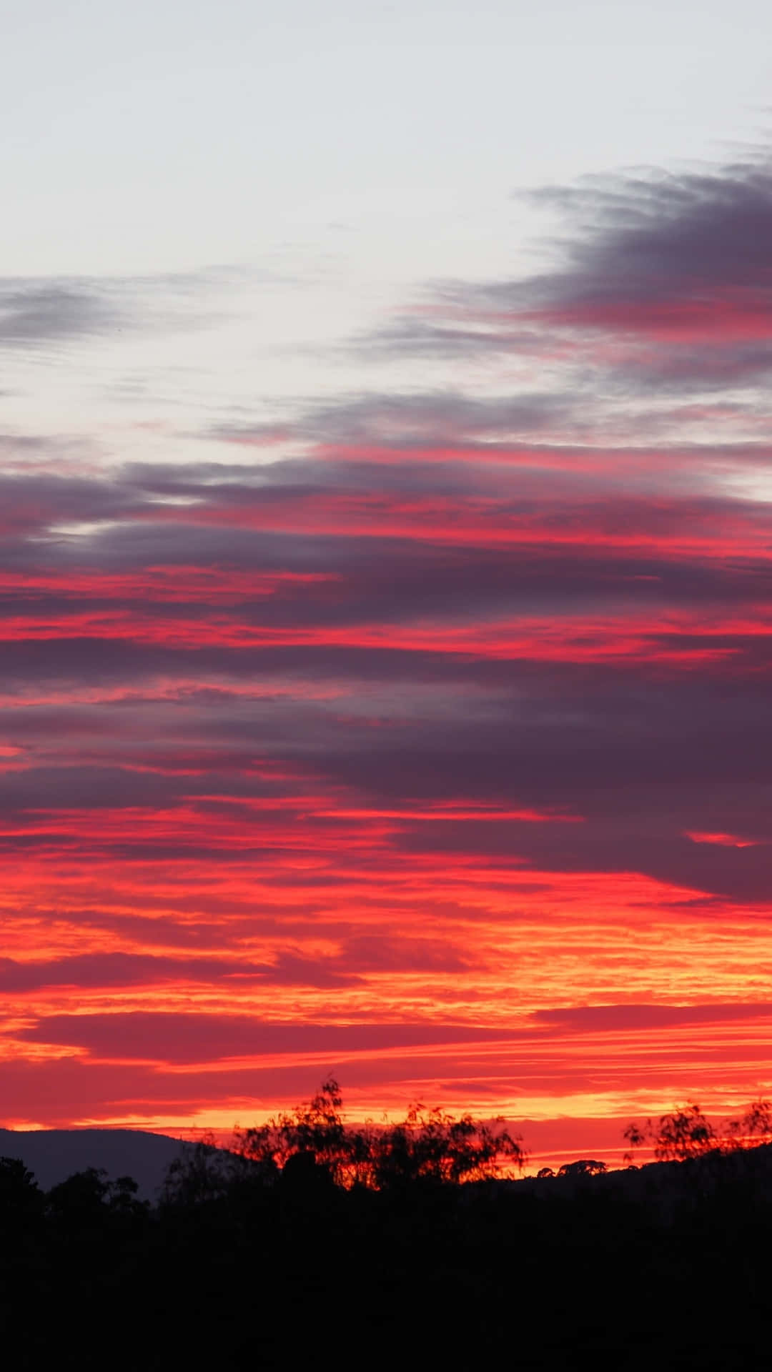 Rotesund Graues Sonnenuntergangswolkenszenario Wallpaper