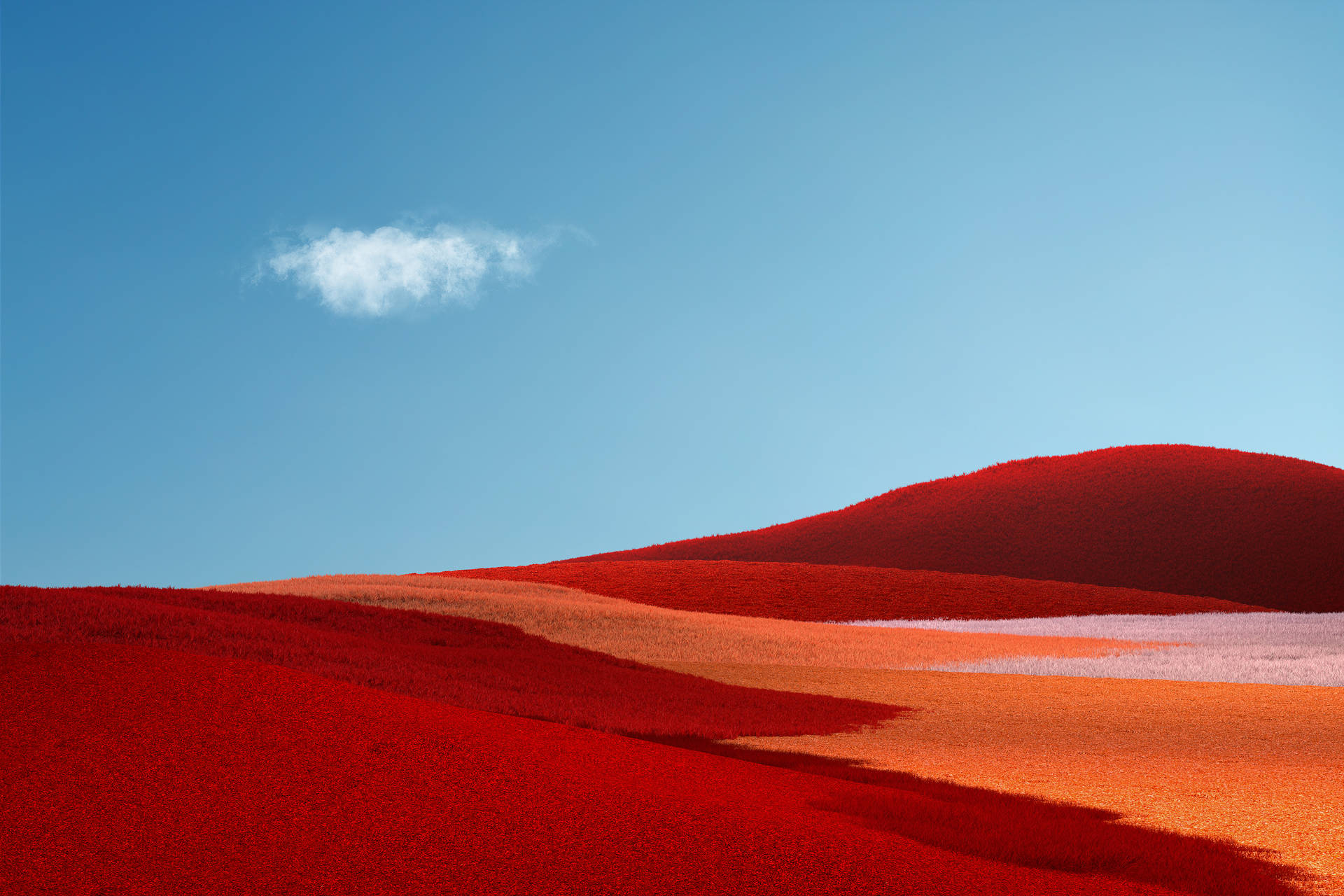 Rød Og Orange Bjergskråning Wallpaper