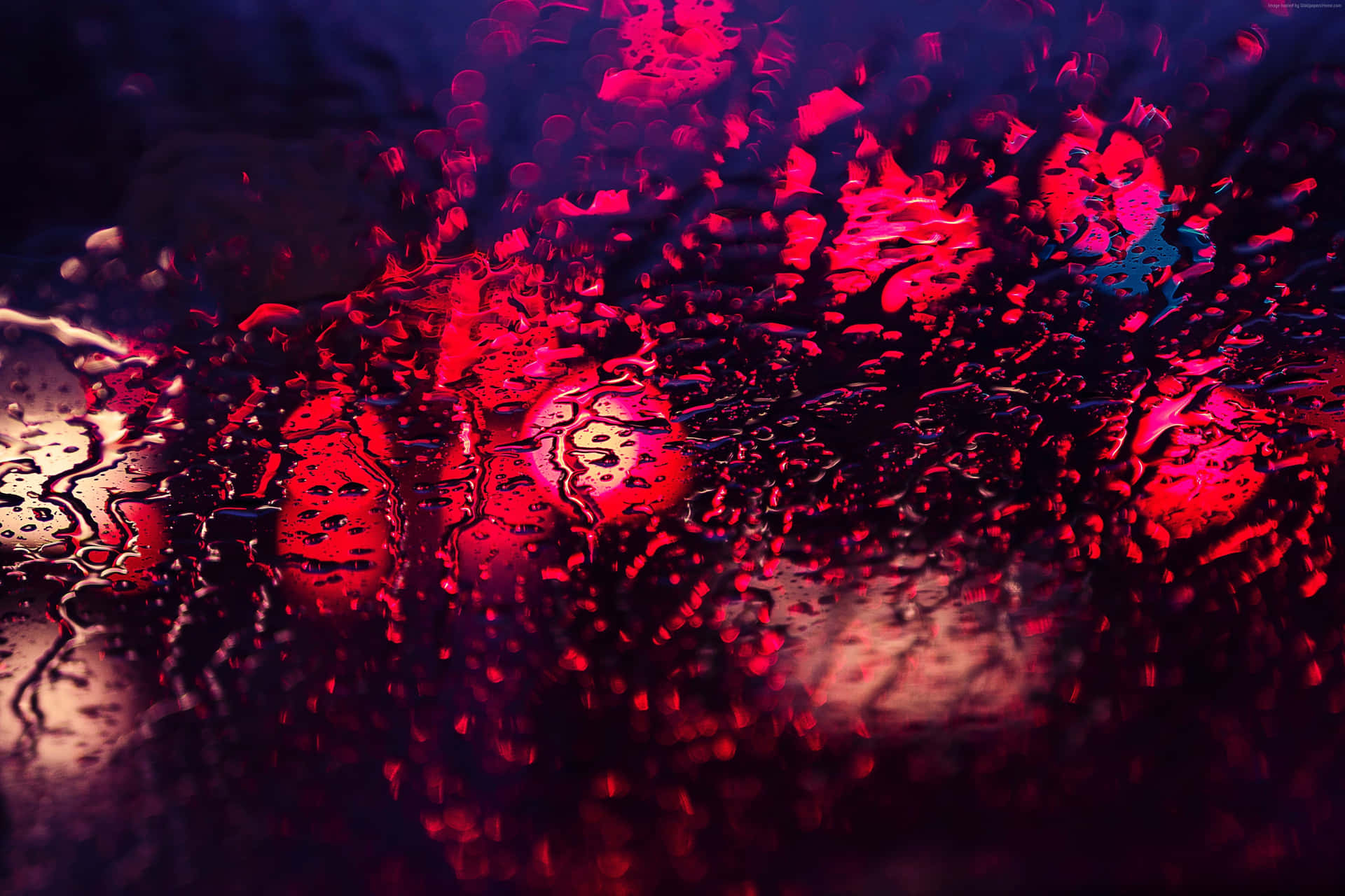 Rain Drop Window Red And Purple Background