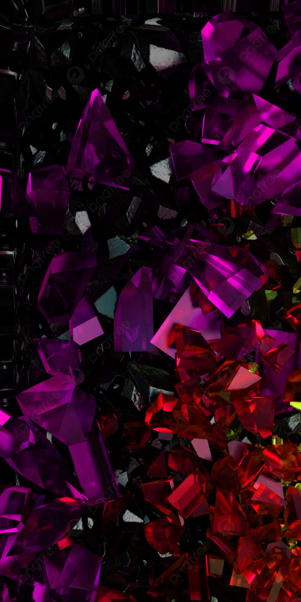 Crystal In Red And Purple Background