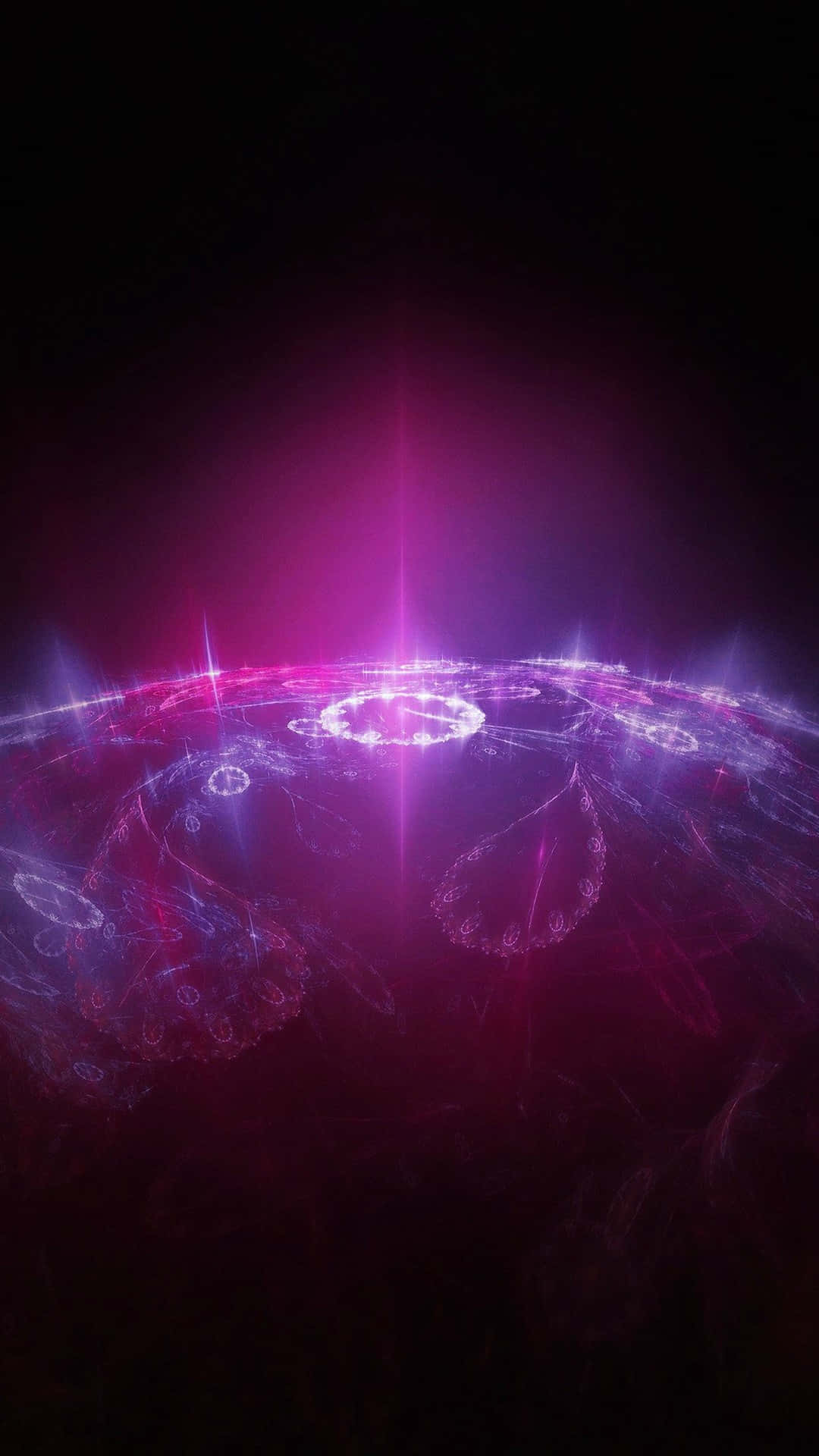 Glowing Space Time In Red And Purple Background