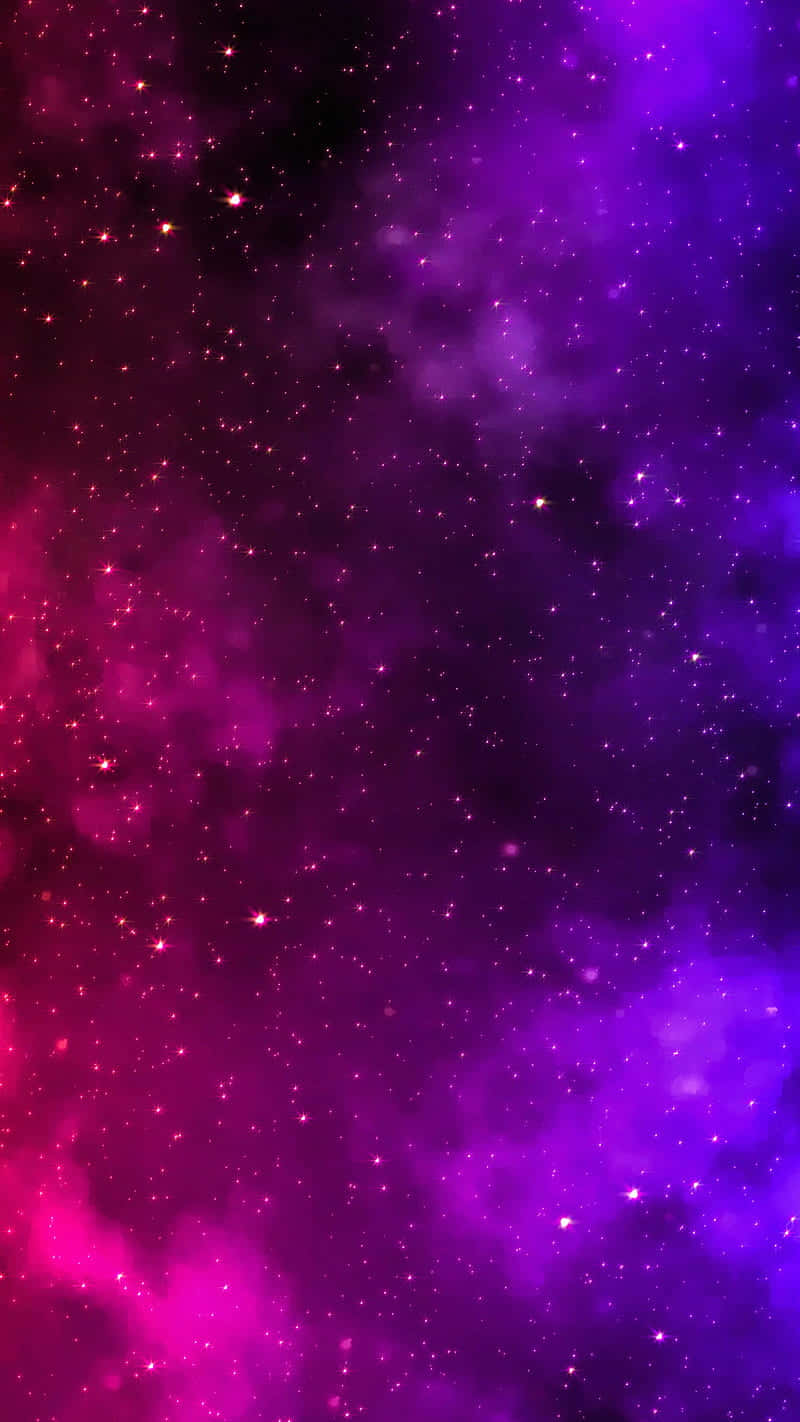 Starry Night Sky In Red And Purple Background