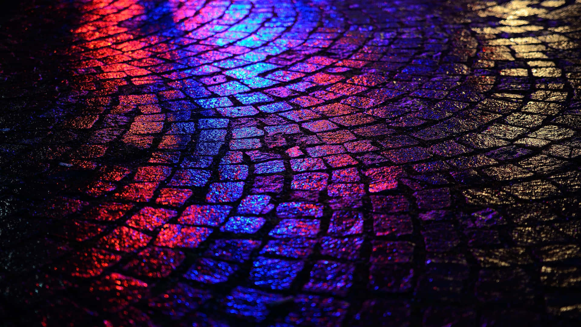 Brick Light Reflection Red And Purple Background
