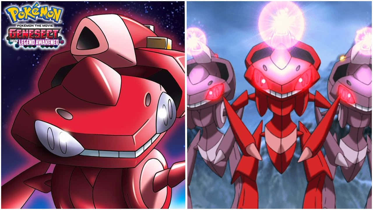 Red And Purple Genesect In Pokemon Wallpaper