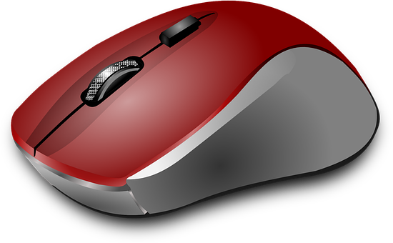 Red And Silver Computer Mouse.jpg PNG