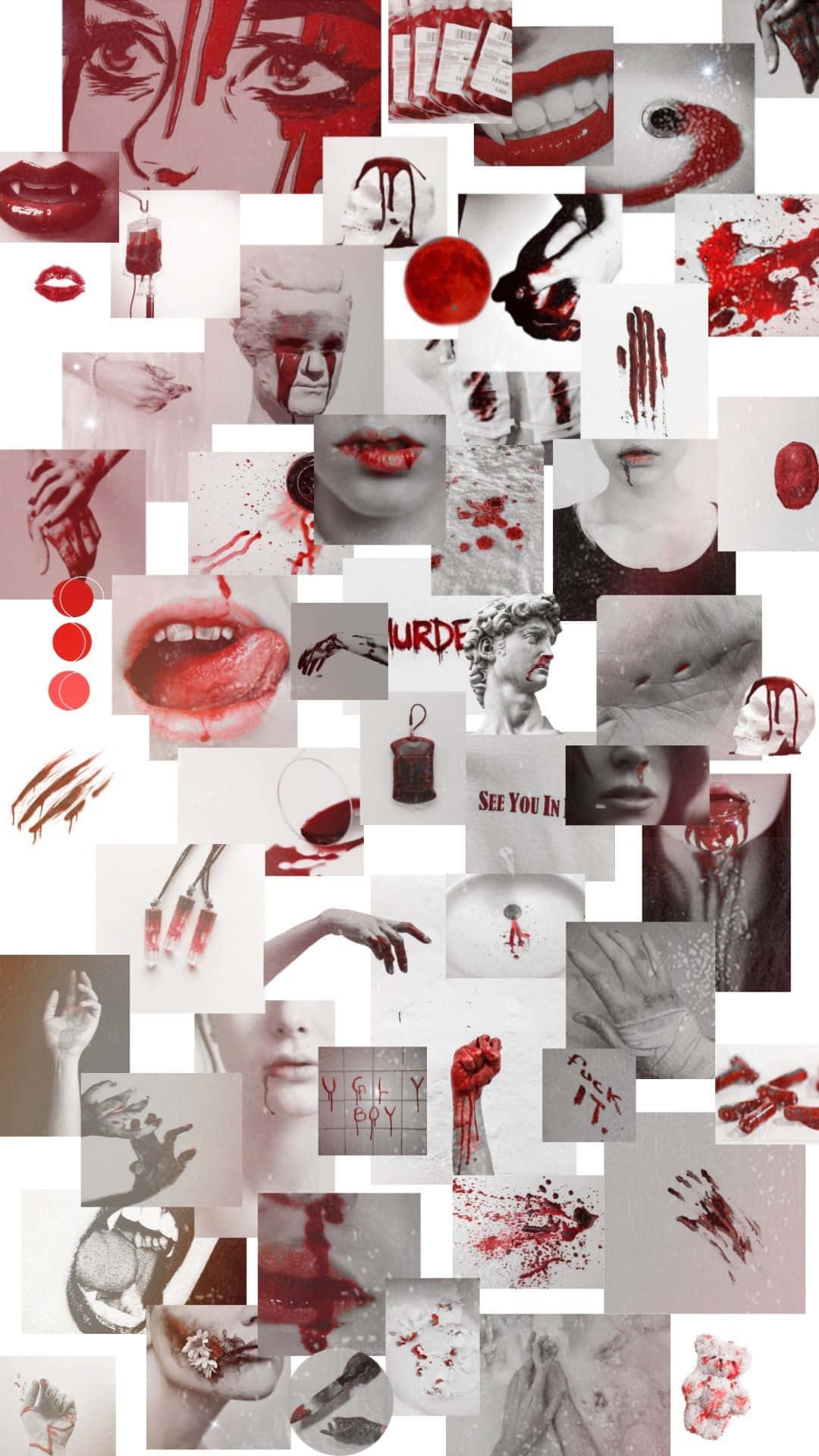 Einecollage Aus Blutigen Bildern Und Motiven Wallpaper