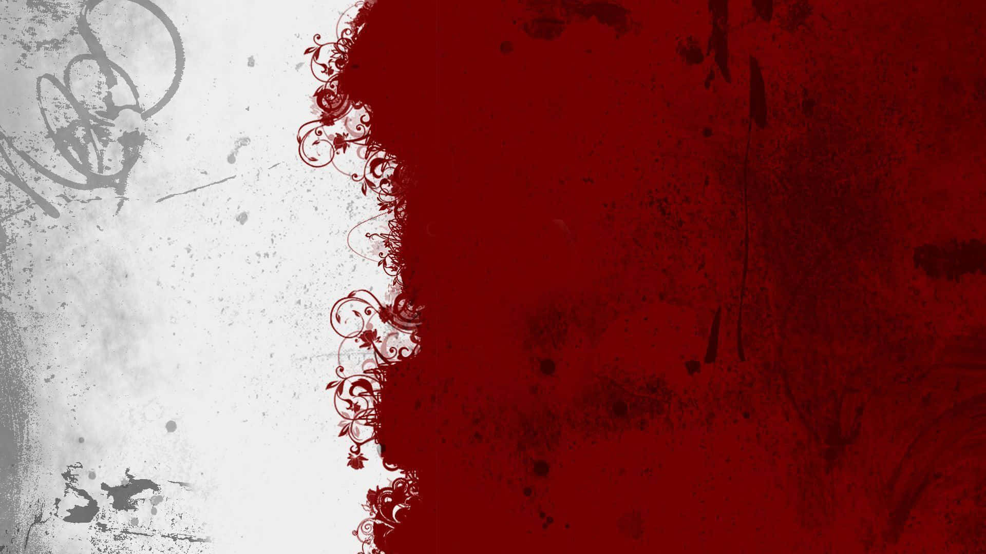 A Red And White Painting With A Black Background Wallpaper