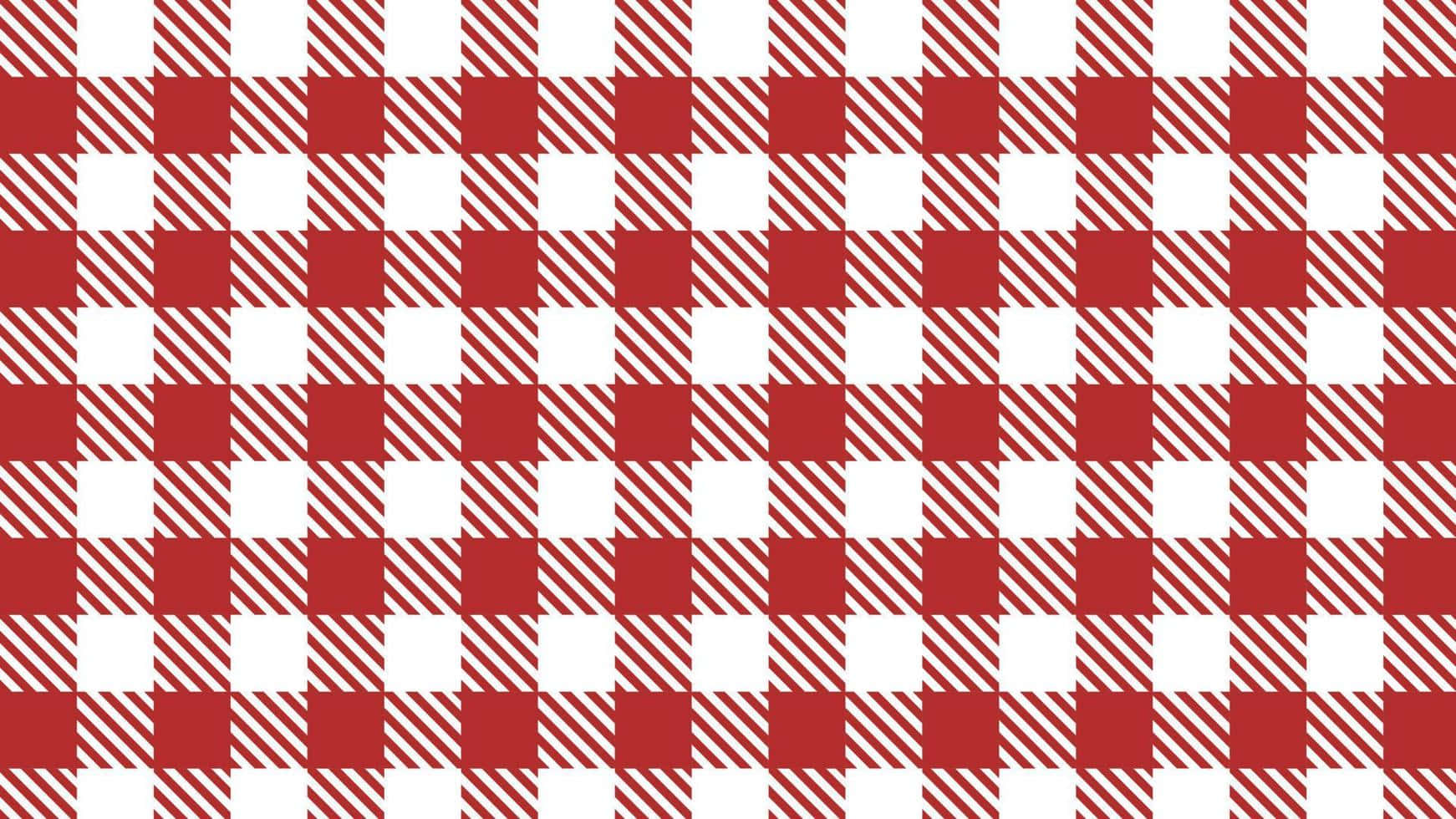 Red And White Gingham Pattern Wallpaper