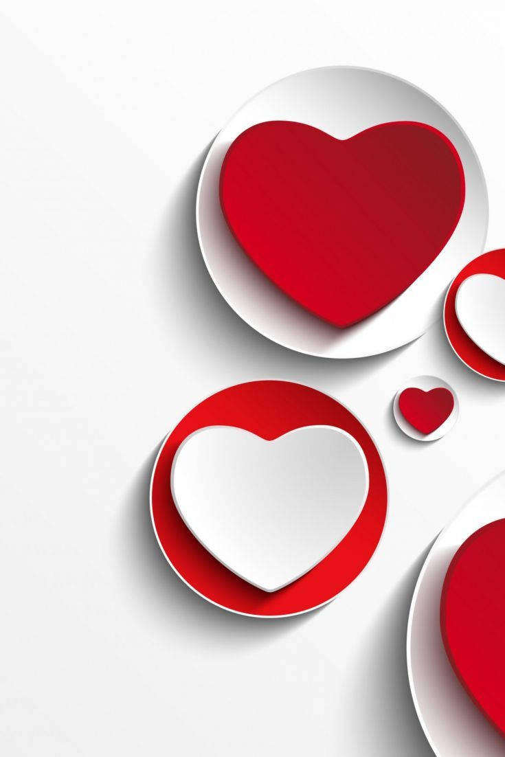 Red And White Heart Wallpaper
