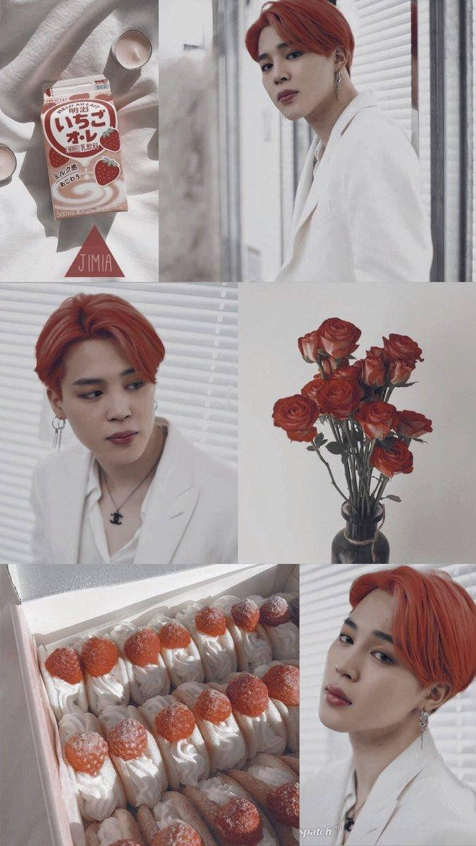 Red And White Jimin Aesthetic Wallpaper